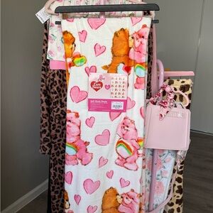Care Bears Pink and Orange Heart Blanket